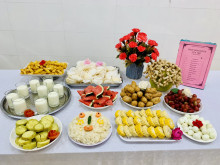 Các món ăn tiệc buffe của các bé trường Mầm non Cao Viên