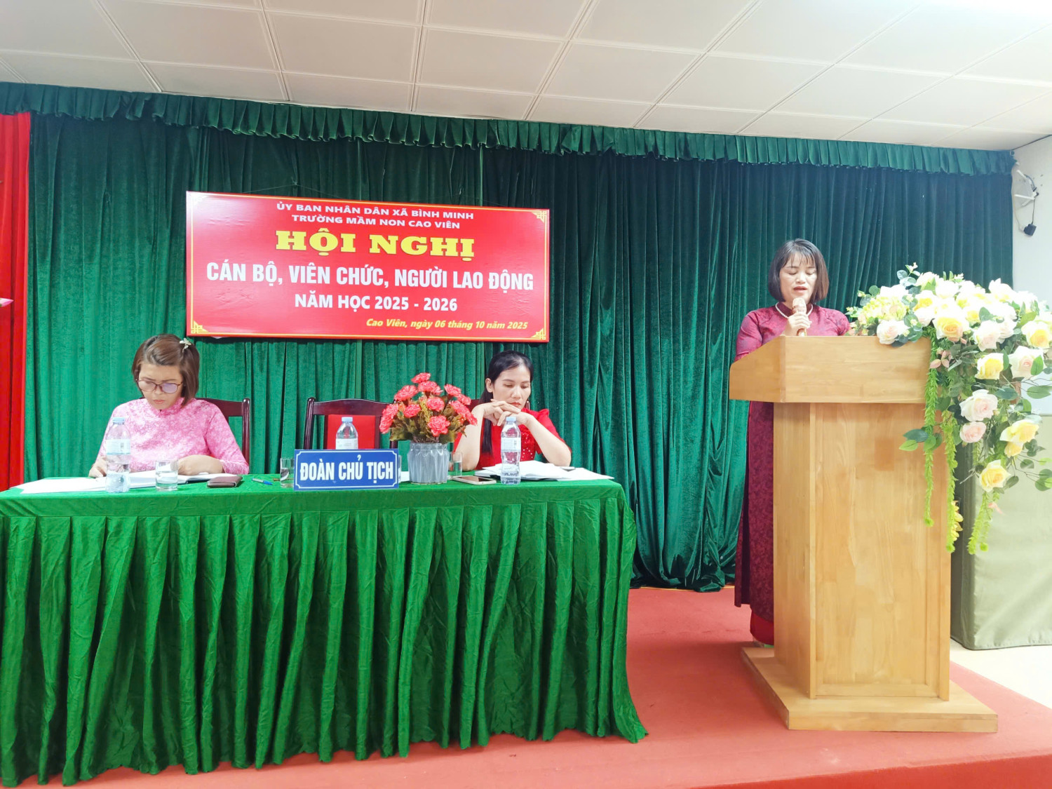 TRƯỜNG MẦM NON CAO VIÊN TỔ CHỨC HỘI NGHỊ CÁN BỘ, VIÊN CHỨC, NGƯỜI LAO ĐỘNG NĂM HỌC 2025- 2026