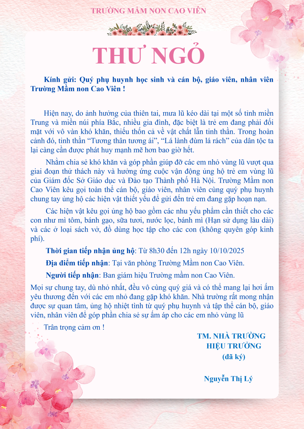 MNCV Thư Ngỏ